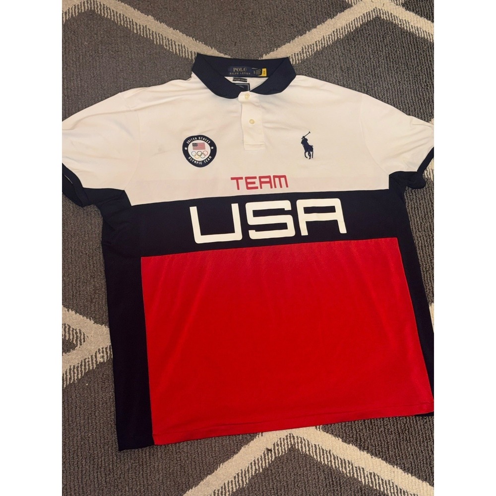 Ralph Lauren Polo Men's XL Team USA Olympic Colorblock dry fit  Sold Out